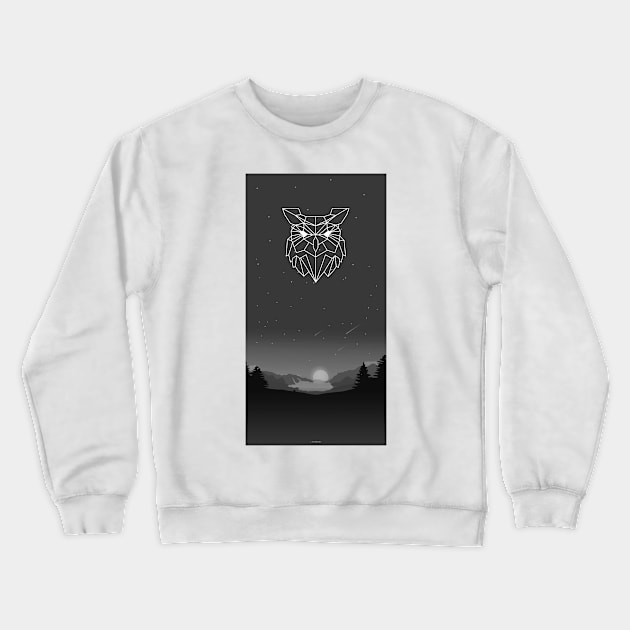 BLACK OWL ABSTRACT STYLE Crewneck Sweatshirt by robiman